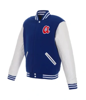 Atlanta Braves Royal/White Varsity Full-Snap Jacket product image