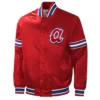 Atlanta Braves Slider Red Varsity Satin Jacket product image