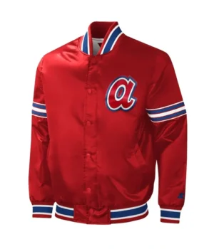 Atlanta Braves Slider Red Varsity Satin Jacket product image