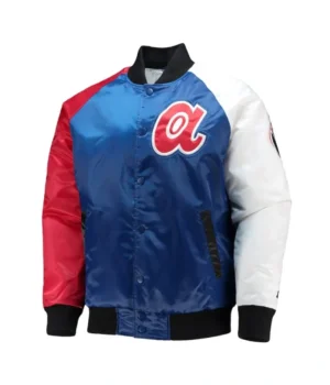 Atlanta Braves Tri-Color Varsity Satin Jacket product image