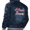 Atlanta Braves Navy Silver Tab Trucker Satin Jacket Atlanta Braves Navy Silver Tab Trucker Satin Jacket product image