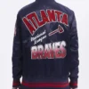 Atlanta Braves Turn It Up M Classic Rib Navy Satin Jacket product image