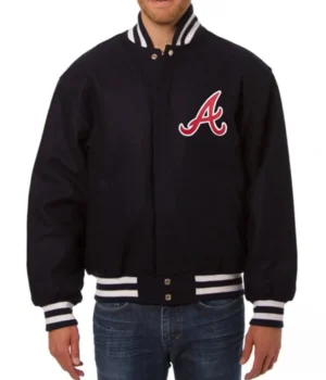 Atlanta Braves Varsity Navy Wool Jacket product image