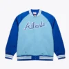 Atlanta Braves Vintage Logo Double Clutch Blue Satin Jacket product image