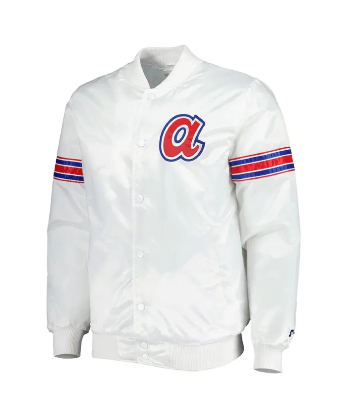Atlanta Braves White Power Forward Varsity Jacket Atlanta Braves White Power Forward Varsity Jacket product image