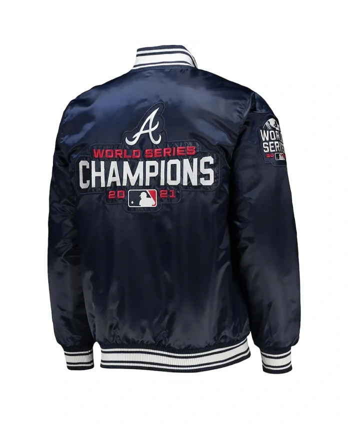 World Series Champions 2021 Atlanta Braves Navy Satin Jacket World Series Champions 2021 Atlanta Braves Navy Satin Jacket product image