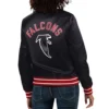 Atlanta Falcons Black Full Count Varsity Satin Jacket Atlanta Falcons Black Full Count Varsity Satin Jacket product image
