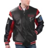 Atlanta Falcons Black Varsity Full-Zip Leather Jacket product image