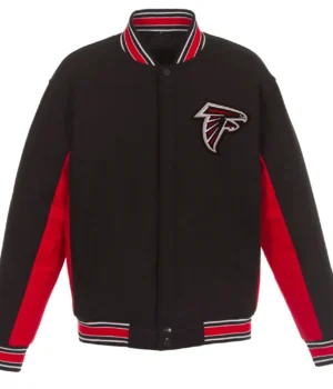 Atlanta Falcons Black and Red Varsity Wool Jacket product image