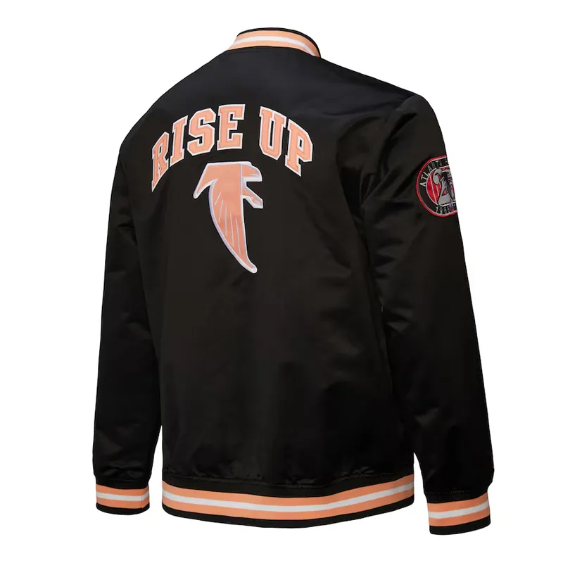 Atlanta Falcons Double Down Black Satin Jacket Atlanta Falcons Double Down Black Satin Jacket product image