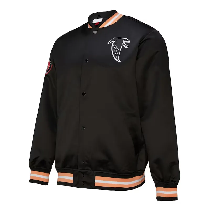 Atlanta Falcons Double Down Black Satin Jacket Atlanta Falcons Double Down Black Satin Jacket product image