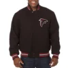 Atlanta Falcons Embroidered Varsity Black Wool Jacket product image