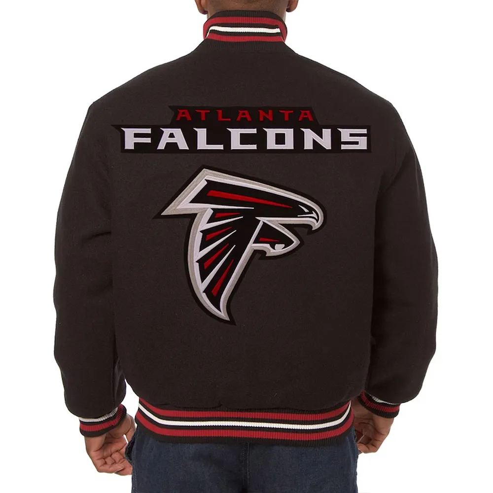 Atlanta Falcons Embroidered Varsity Black Wool Jacket Atlanta Falcons Embroidered Varsity Black Wool Jacket product image