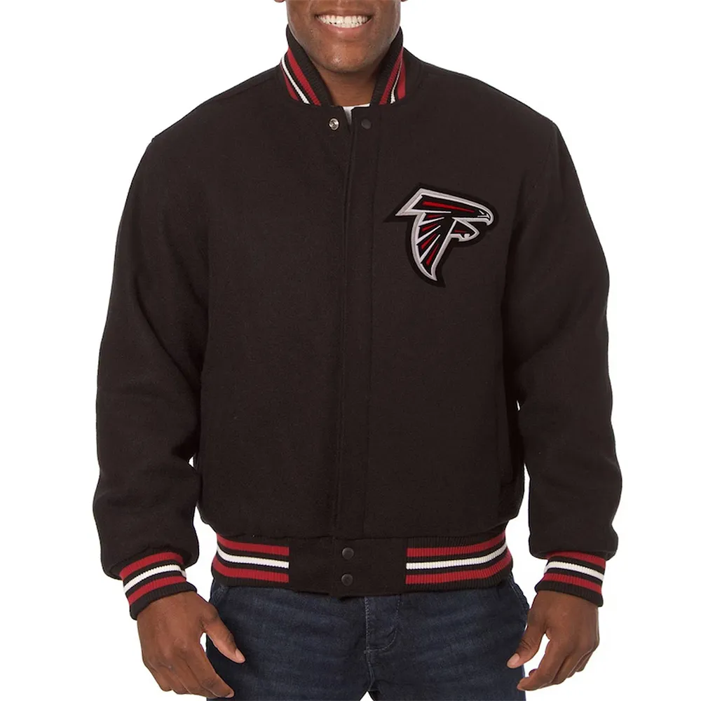 Atlanta Falcons Embroidered Varsity Black Wool Jacket Atlanta Falcons Embroidered Varsity Black Wool Jacket product image