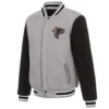 Atlanta Falcons Gray and Black Varsity Wool Jacket product image