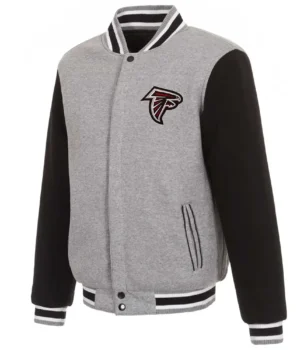 Atlanta Falcons Gray and Black Varsity Wool Jacket product image