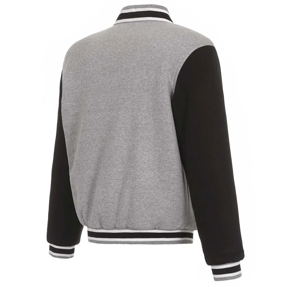 Atlanta Falcons Gray and Black Varsity Wool Jacket Atlanta Falcons Gray and Black Varsity Wool Jacket product image