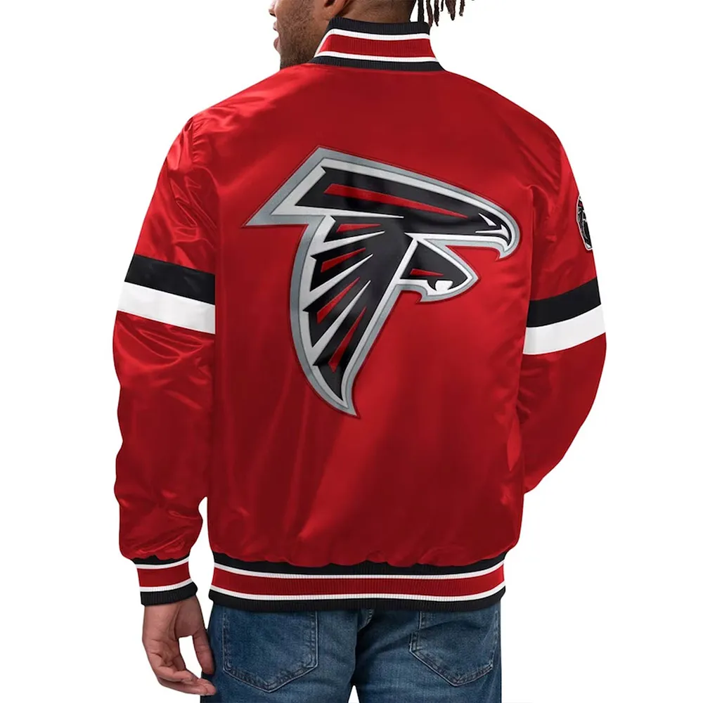 Atlanta Falcons Locker Room Red Varsity Satin Jacket Atlanta Falcons Locker Room Red Varsity Satin Jacket product image