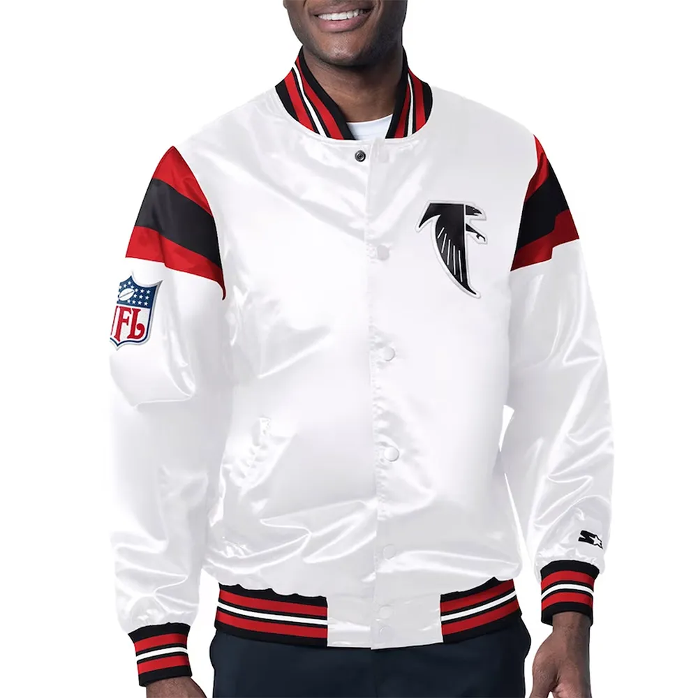 Atlanta Falcons Midweight White Satin Jacket Atlanta Falcons Midweight White Satin Jacket product image