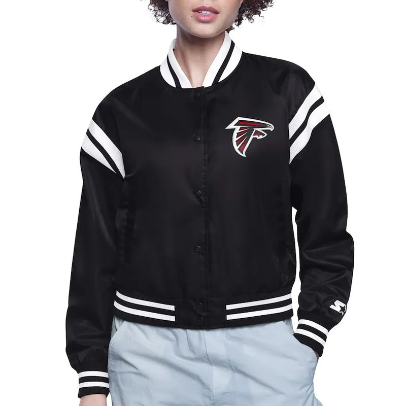 Atlanta Falcons Printed Logo Varsity Satin Jacket Atlanta Falcons Printed Logo Varsity Satin Jacket product image