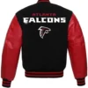 Atlanta Falcons Red and Black Letterman Jacket Atlanta Falcons Red and Black Letterman Jacket product image
