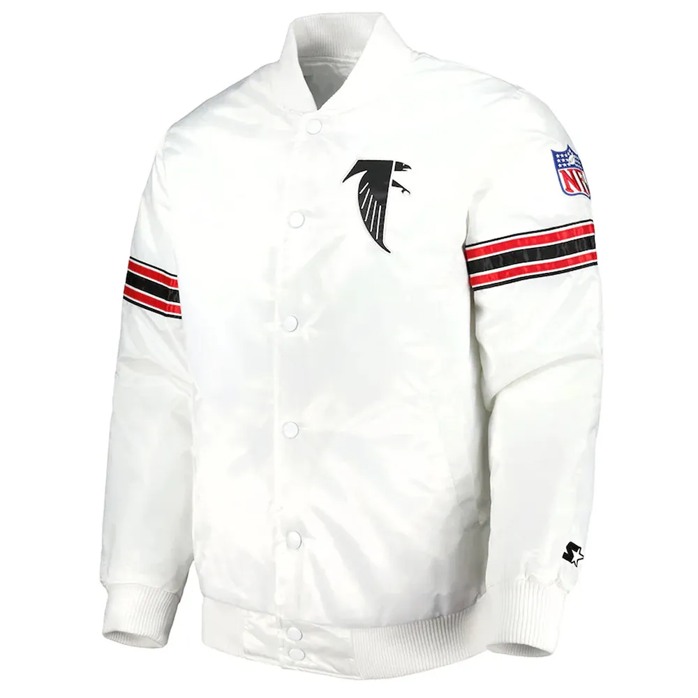 Atlanta Falcons The Power Forward White Satin Jacket Atlanta Falcons The Power Forward White Satin Jacket product image