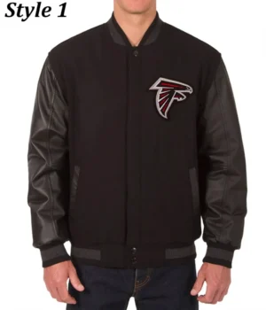 Atlanta Falcons WH Black Letterman Jacket product image