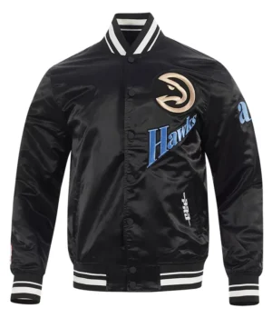 Atlanta Hawks 2024/25 City Edition Chenille Black Satin Jacket product image