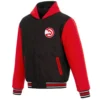 Atlanta Hawks Black and Red Varsity Hooded Jacket product image