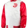 Atlanta Hawks Bomber Red and White Satin Jacket product image