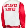 Atlanta Hawks Bomber Red and White Satin Jacket product image