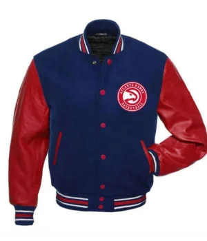 Atlanta Hawks NBA Red and Blue Varsity Jacket product image