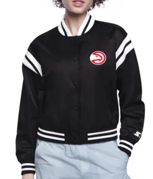 Atlanta Hawks Printed Logo Varsity Satin Jacket product image
