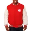 Atlanta Hawks Red and White Varsity Jacket product image