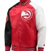 Atlanta Hawks Reliever Raglan Full-Snap Red/Black Jacket product image