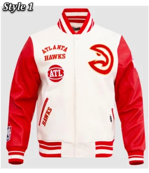 Atlanta Hawks Retro Classic Rib Varsity Jacket product image