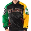 Atlanta Hawks Ty Mopkins Black/Red Varsity Satin Jacket product image