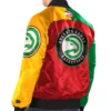 Atlanta Hawks Ty Mopkins Black/Red Varsity Satin Jacket product image