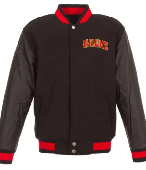 Atlanta Hawks Varsity Black Wool/Leather Jacket product image