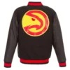 Atlanta Hawks Varsity Black Wool/Leather Jacket product image