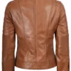 Austin Womens Tan Brown Biker Leather Jacket Austin Womens Tan Brown Biker Leather Jacket product image