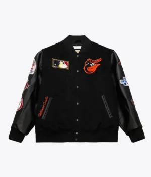 Baltimore Orioles Black Out Vintage Logo Varsity Jacket product image