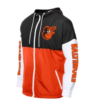 Baltimore Orioles Color Block Orange/Black Windbreaker Hoodie product image