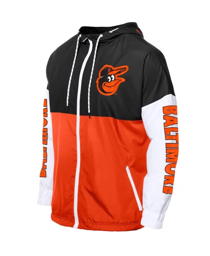 Baltimore Orioles Color Block Orange/Black Windbreaker Hoodie Baltimore Orioles Color Block Orange/Black Windbreaker Hoodie product image