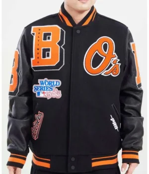Baltimore Orioles Mashup Black Varsity Jacket product image