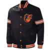 Baltimore Orioles Midfield Varsity Black Satin Jacket product image