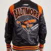 Baltimore Orioles Teddy Black Varsity Satin Jacket Baltimore Orioles Teddy Black Varsity Satin Jacket product image