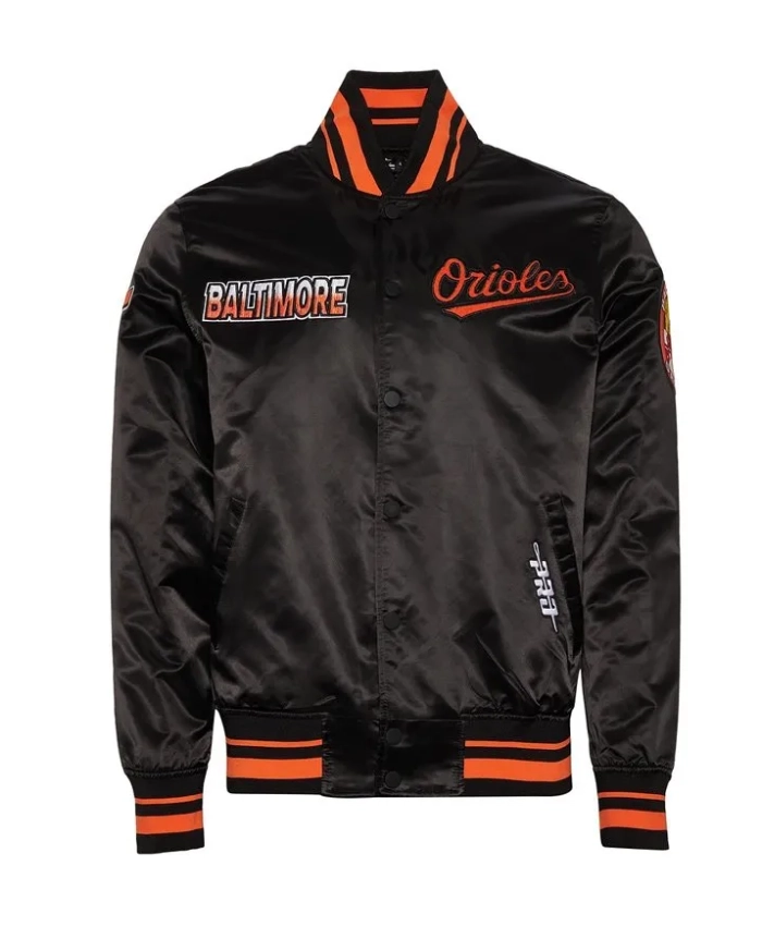 Baltimore Orioles Turn It Up M Classic Rib Black Satin Jacket Baltimore Orioles Turn It Up M Classic Rib Black Satin Jacket product image