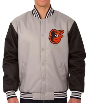 Baltimore Orioles Varsity Black and Gray Poly Twill Jacket product image