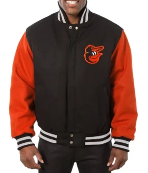 Baltimore Orioles Varsity Black and Orange Wool Jacket product image